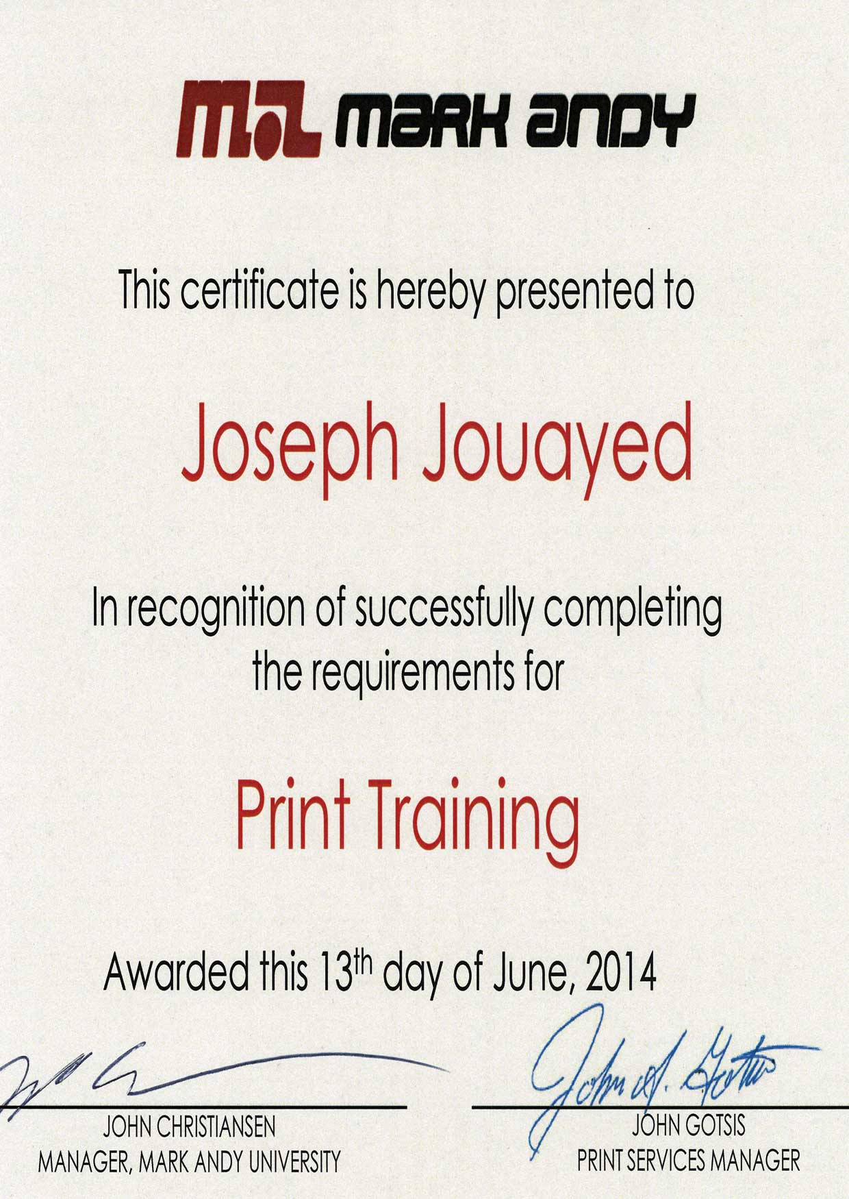 Certificate 5